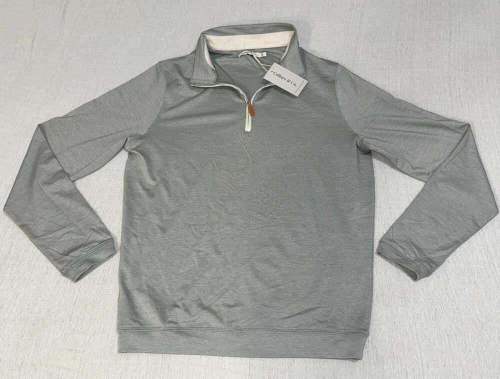 Collars & Co. Sweater 1/4 Zip Green Men’s Size Small Preppy Golf NWT